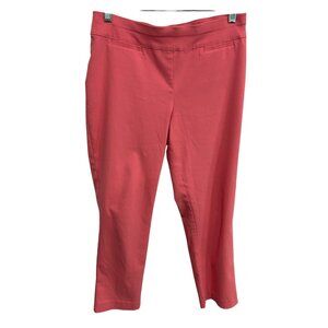 Talbots Womens Petite Stretch Crop Pants Size 8P Bright Coral Tailored Fit